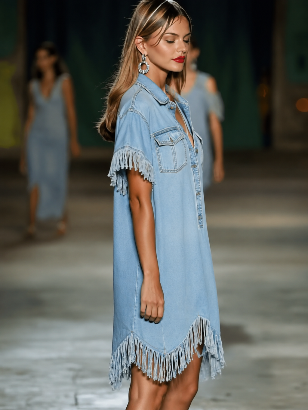 Marisol | Women's Collared Fringe Mini Dress
