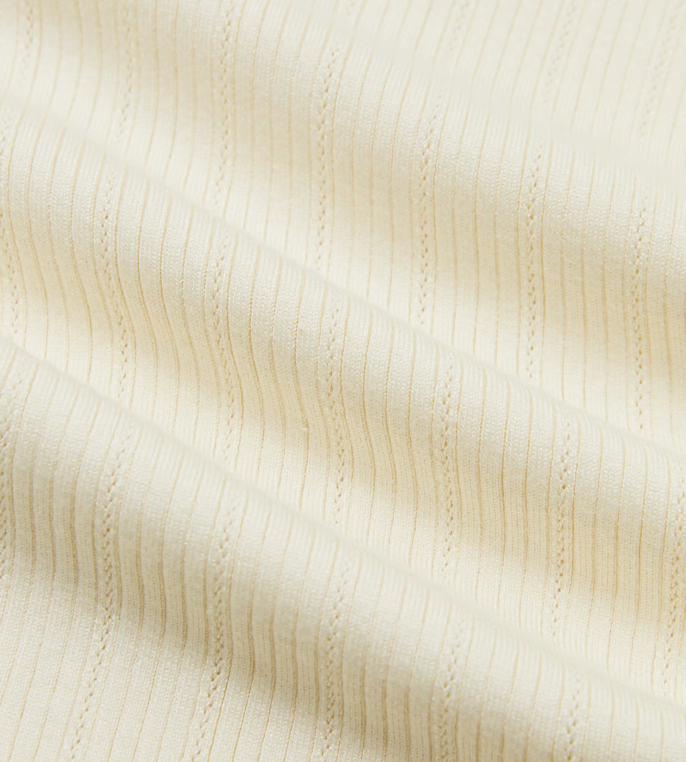 V Neck Pointelle Knit Polo