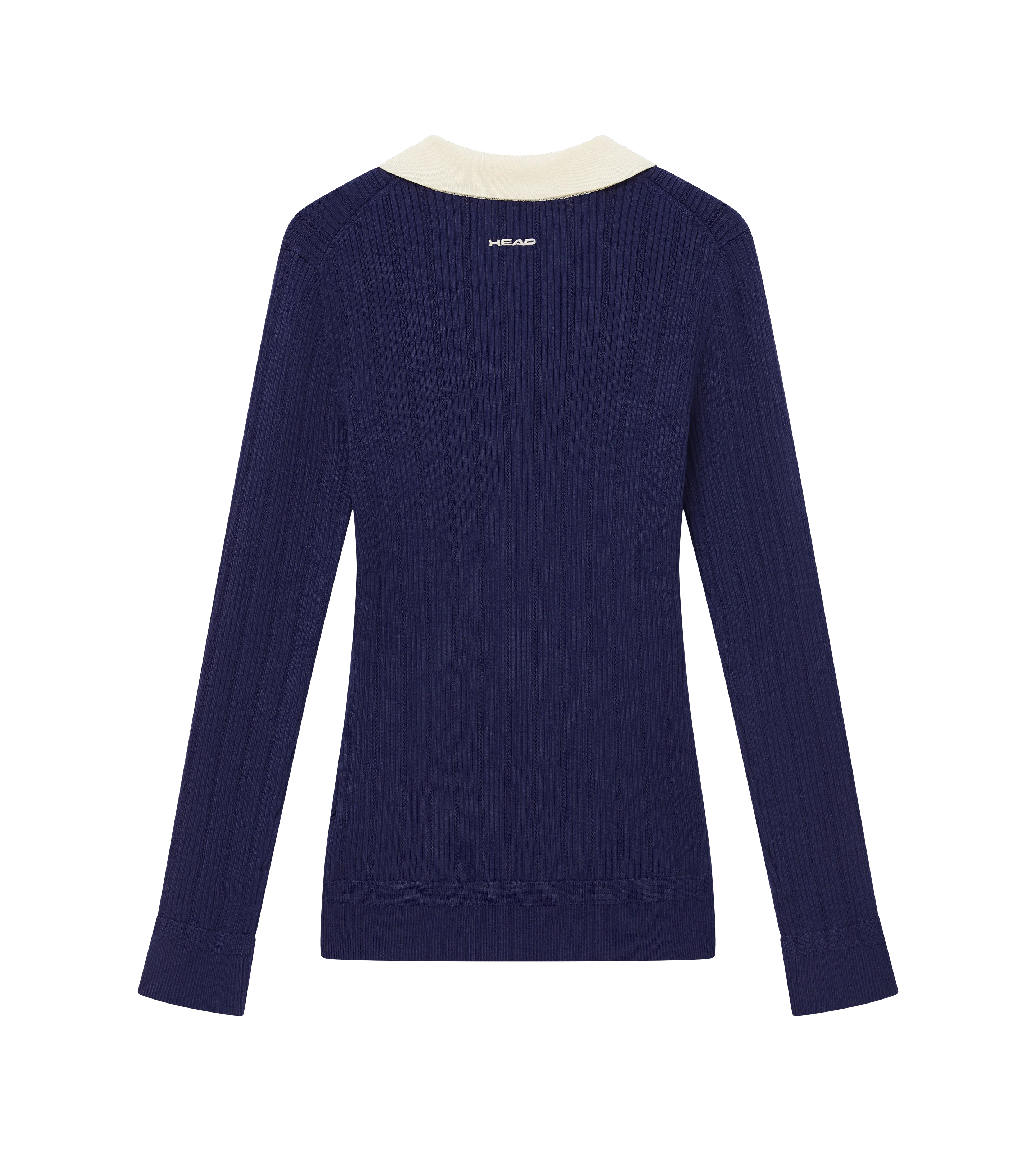 Long Sleeve Pointelle Knit Polo