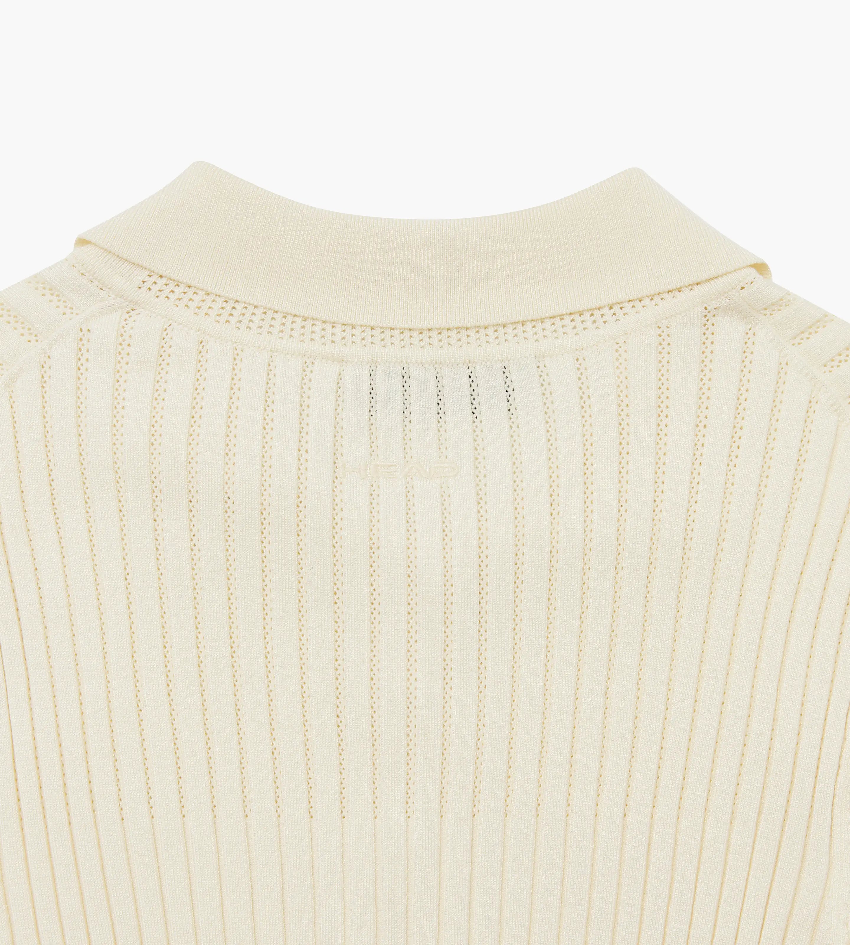 Pointelle Rib Long Sleeve Knit Polo
