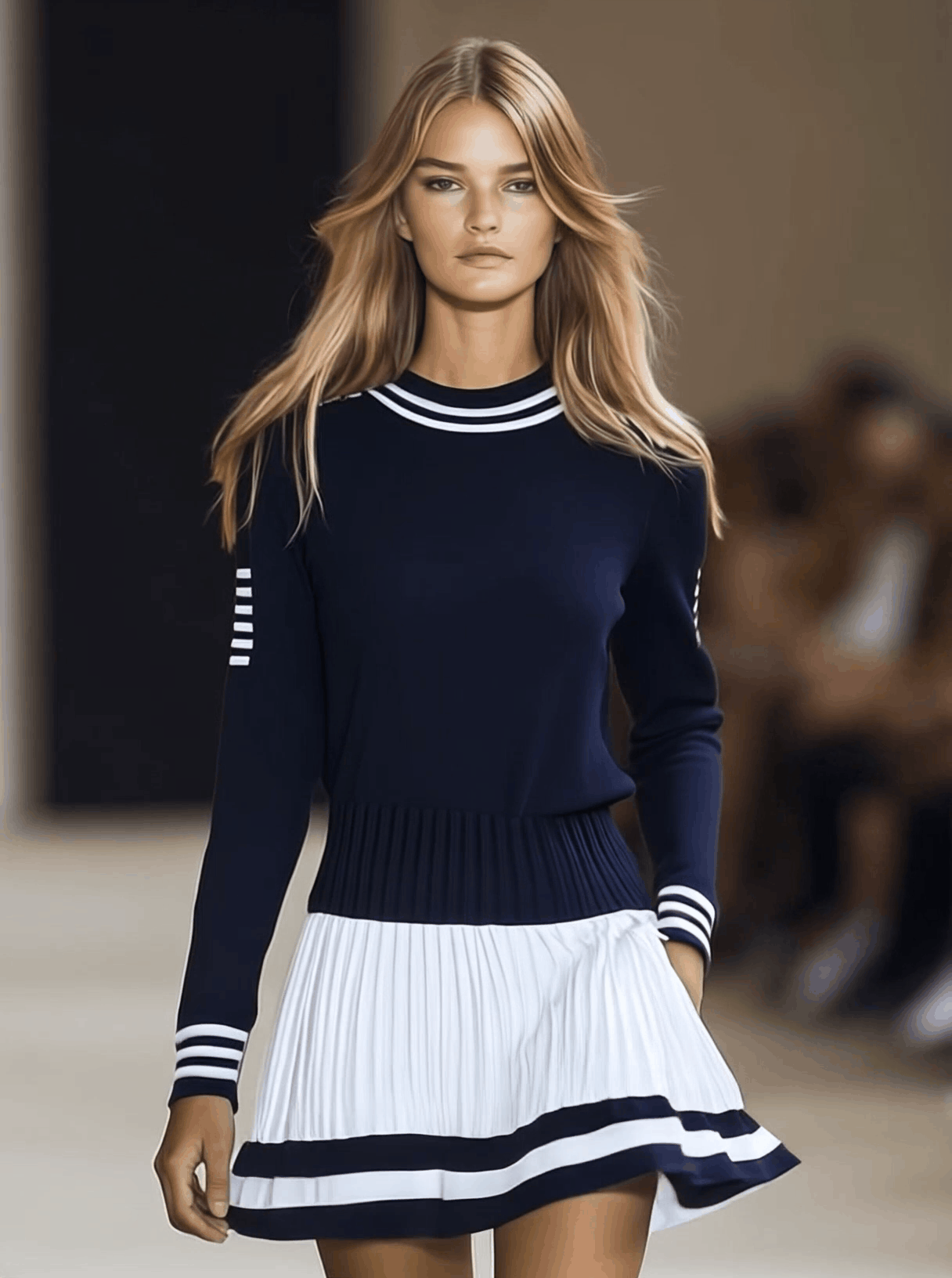 Calypso | Women's Striped Round Neck Mini Dress