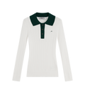 Long Sleeve Pointelle Knit Polo