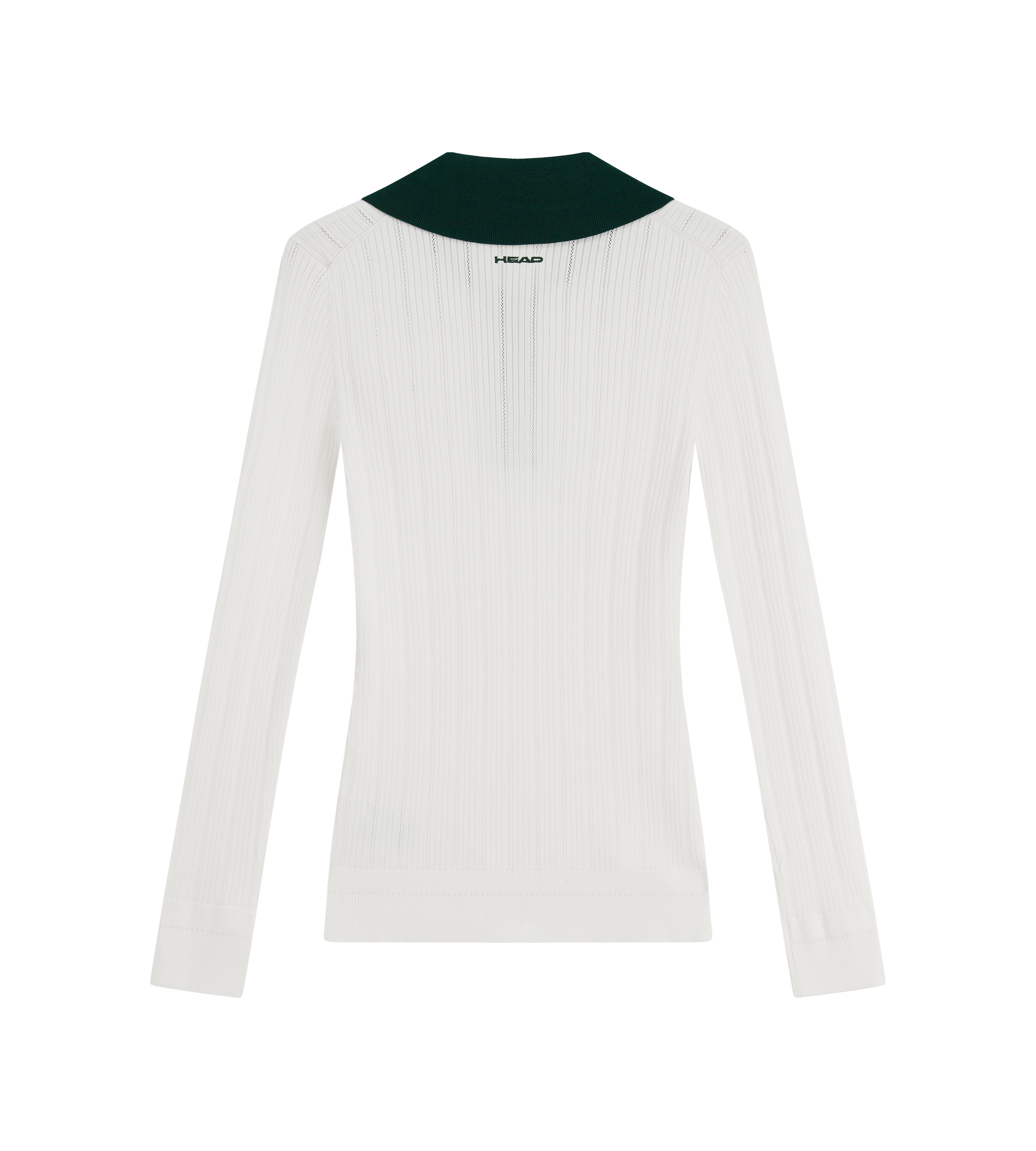 Long Sleeve Pointelle Knit Polo