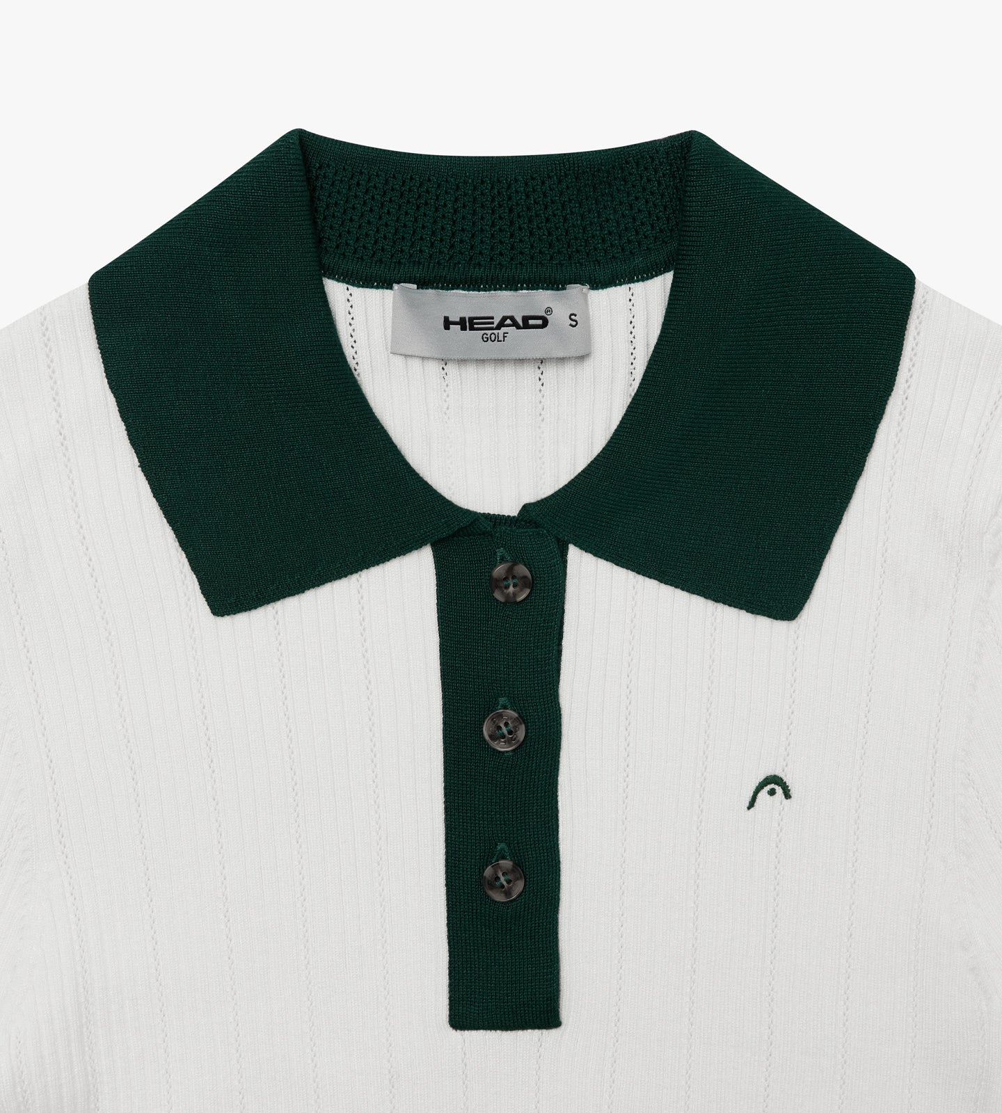 Long Sleeve Pointelle Knit Polo