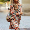 Rosabelle | Women's Paisley Print Long Sleeve Mini Dress