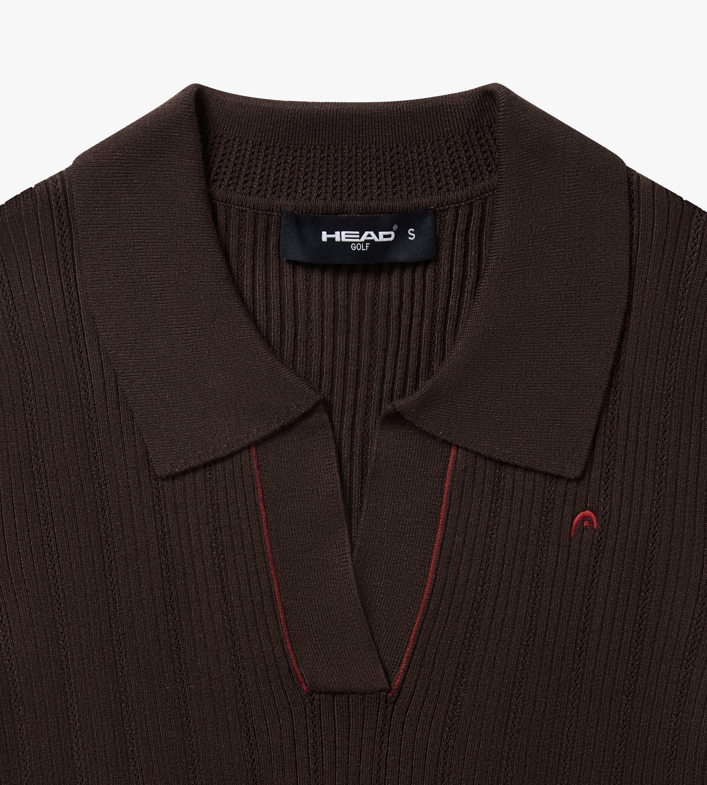V Neck Pointelle Knit Polo